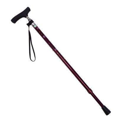 細型ネック伸縮ステッキ 花柄レッド NS87-F5 1