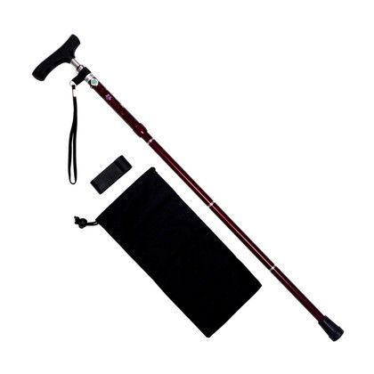 細型ネック折りたたみステッキ 花柄レッド NS57-F5 1