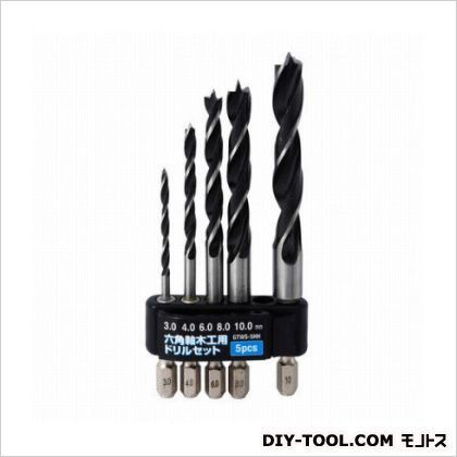六角軸木工用ドリルセット GTWS-5HH 5本