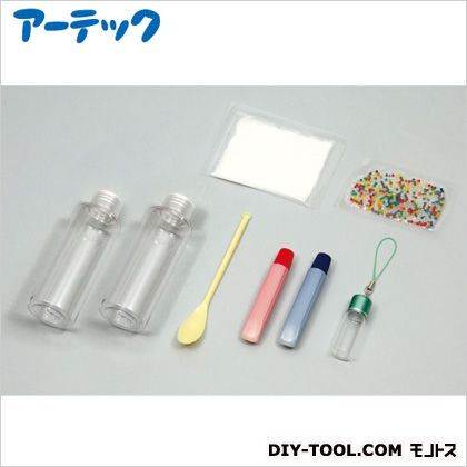 水に入れると巨大化!マジカルビーズキット さじ:125×16×12mmストラップ付小びん:φ16×49mmプラスチックようき:φ40×120mm 55735 1
