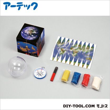 地球の中身が見える!キューブ&カプセル立体図鑑 えがわりキューブ:72×72×72mm球体カプセル(組立時):φ65mm 55752 1