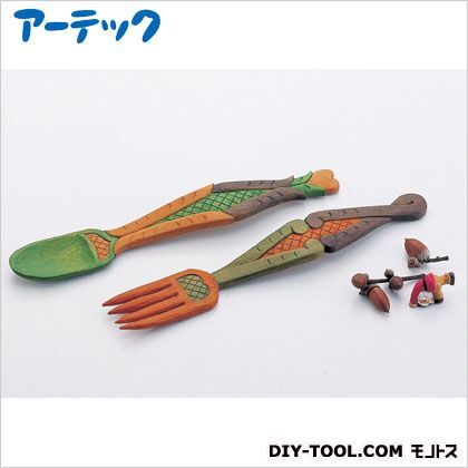 木彫スプーン・フォーク(しな・2本1組) 30610 1