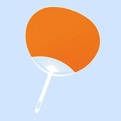 カラーうちわオレンジ 2926 1