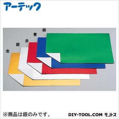 メタリック工作方眼紙4切 銀色 380×534mm 1枚