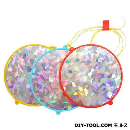 ピカピカ防鳥(3色組) 赤/青/黄 表面シールサイズ:9cm裏面シールサイズ:4.3cm~5.2cm 1点