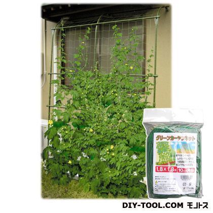 カーテンネット1.8×0.9m グリーン 180cm×90cm 1点