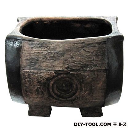 樽型プランター(25型) グレーブラウン 幅25cm×奥行22cm×高さ22cm 1点