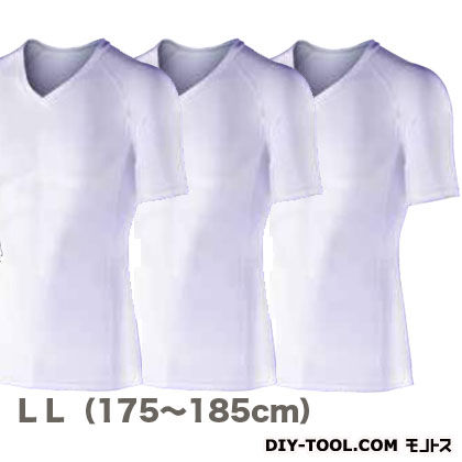 BT冷感パワーストレッチ 半袖Vネックシャツ ホワイト LL(175~185cm) 1