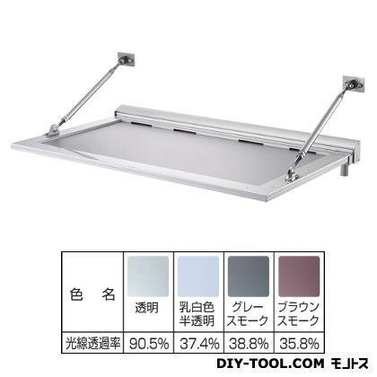 RSバイザー アルミ&ポリカ 後勾配 D1000×W1200 RS-CM 1