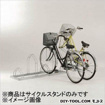 平置き自転車ラック前輪差込式サイクルスタンド6台収容ピッチ400 CSM6 1点