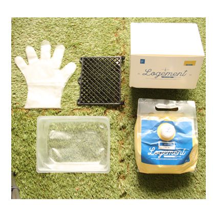 ROOMPAINTSETローラーバケット付き室内水性塗料 アイスグレイ 4kg 1