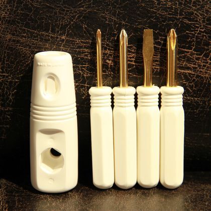 可愛くて実用的な 差し替え式 ドライバー 4本組 セット 金メッキ×ホワイト NO.8400G 1