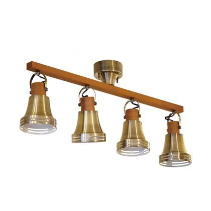 インテリア輸入照明WoodBell4灯スポットライト アンティークブラス LC10772-AB 1