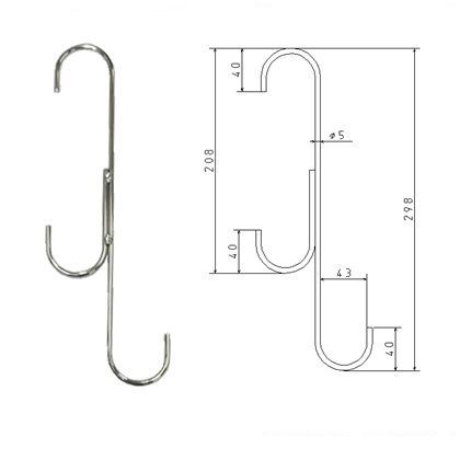 クロームフック4BS クロームメッキ 61292 1個