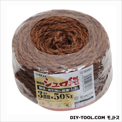 シュロ縄ヒラマキ3X50 赤 1