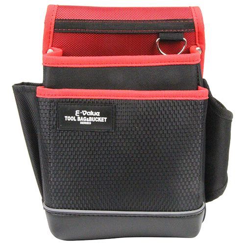 腰袋2段ブラック&レッド