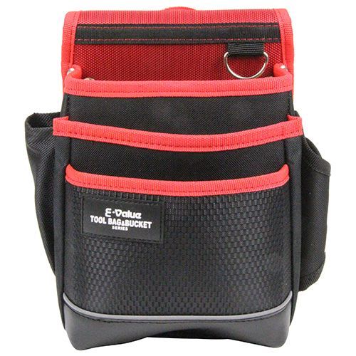 腰袋3段ブラック&レッド