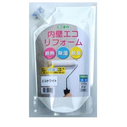 内壁エコリフォームエコ塗料 エコホワイト 1000g 7279100 1袋