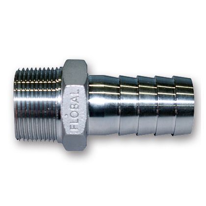 ステンレス製ホースニップルSUS304系(SCS13A)(VCH) ネジ(R):3/4 VCH-S13-0616 1