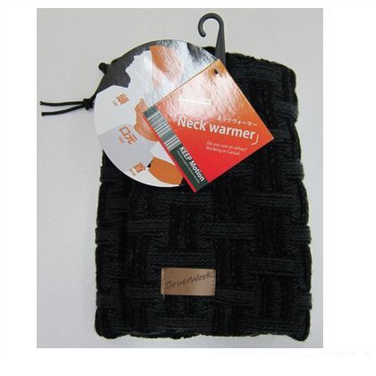 AG-80格子編み柄ネックウォ-マ- ブラック 172556 1