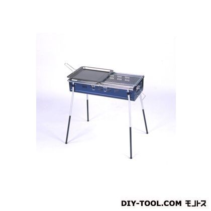 スライドバーベキューコンロ コバルトブルー 幅70奥行51高さ69.5(cm) CB-650NSL2 1