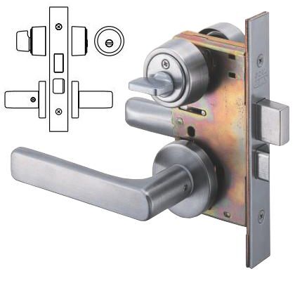 レバーハンドル錠 間仕切錠 非常解錠装置/サムターン HL LX-4-NU-11S DT33-43 BS64 1