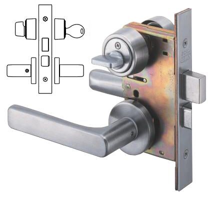 レバーハンドル錠 玄関錠 シリンダー/サムターン HL P-LX-5-NU-11S DT33-43 BS64 1