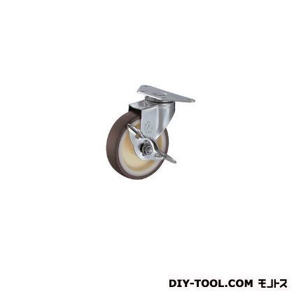 ステンレス旋回式コーナーキャスターストッパー付ゴム車 50mm 215E-R 1