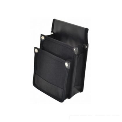 印内側ポケット補強付帆布腰袋YKII-01 黒 H230mm×W160mm×T100mm 180003258 1