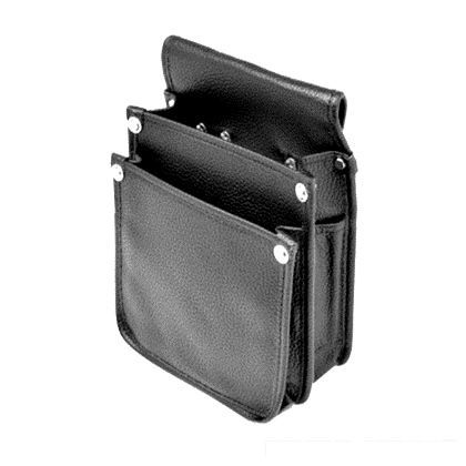 マルキン印内側ポケット/レザー腰袋A 黒 H270×W210×T110 180003444 1