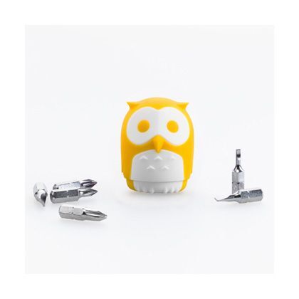 DRV フクロウ 差替え式 アニマル ドライバー ビット 6個付き イエロー HM-2637 1セット