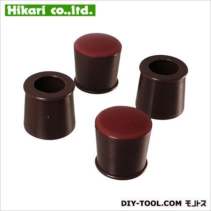 スライドクッション 丸キャップSS 茶 17-20mm A-160 4個