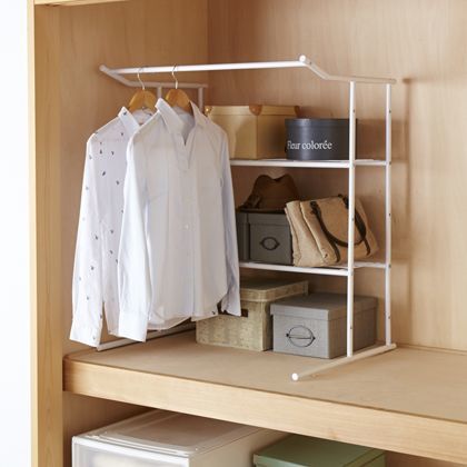 押入れハンガーシェルフ 白 幅:約75奥行:約56高さ:約90 OHW-30 1