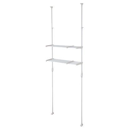 突ぱりランドリーラック 白 幅:約60-93奥行:約26高さ:約199-265 L-6 1