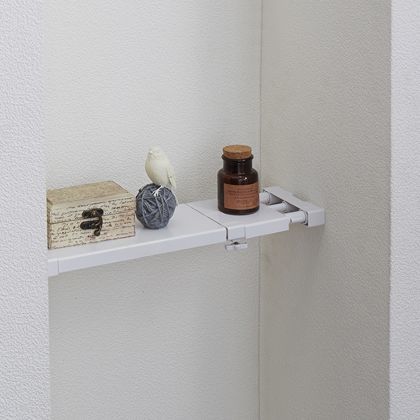突ぱりフラットスリム棚 白 幅:35-45奥行11.5-高さ3.3 KBS-35 1