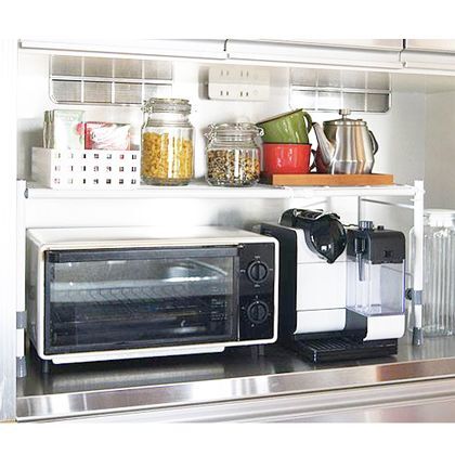 伸縮スリム整理棚 白 幅:54-75奥行:約26高さ:約29-41 SCS-26 1