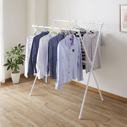 X型伸縮室内物干し 白 幅:約95-145奥行:約64高さ:約123 SMW-2 1