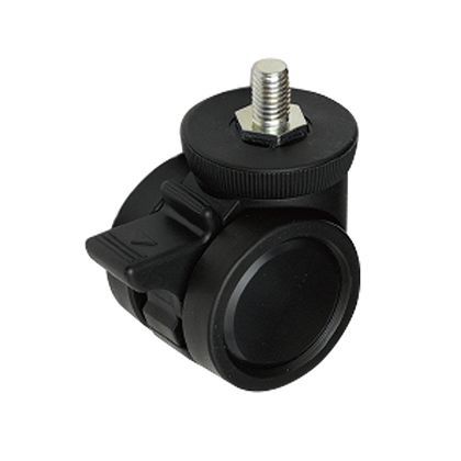 室内用高さ調整機能付フリーロール付・リフトロックキャスター50mmストップ付