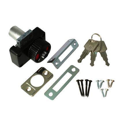 シリンダー面付本締錠 ブラック 小 G-238 1