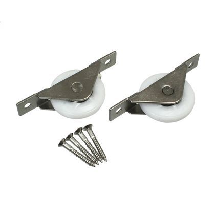 脱輪防止高機能戸車ステン枠YD 車:ホワイト 33mm 72640 1