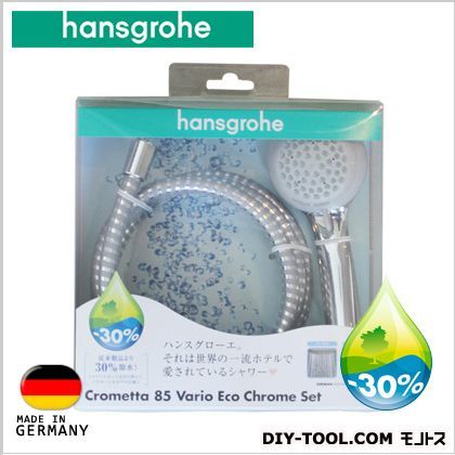 クロメッタ85ヴァリオエコクロムシャワーヘッド&ホース1.75mセット【接続アダプター付】 約1.75m 88000344 1