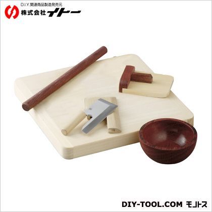 豆道楽豆蕎麦打ちセット こね鉢/約60×23mm、?棒/約150mm、駒板/約40×52×13mm、?板/約150×150mm、?包丁/約70mm 090232 1