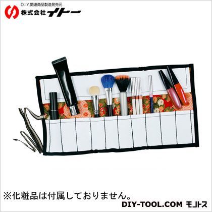 職人道楽道具巻10本用小黒ちりめん赤 約W390×H200×D5mm 018149 1