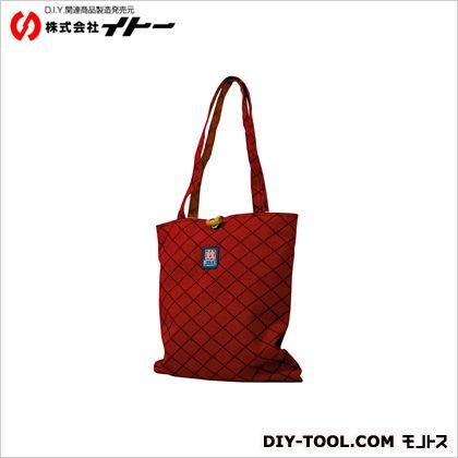 職人道楽武州織道着刺子トートバックシングル赤 約H370×W340×D10mm 094936 1
