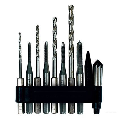 スレッドマスター 10本組六角軸ポイントタップと下穴ドリル 22196 1