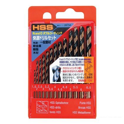 リリーフ 鉄工用 快速ドリル ダブルコーティング 26794 13本組