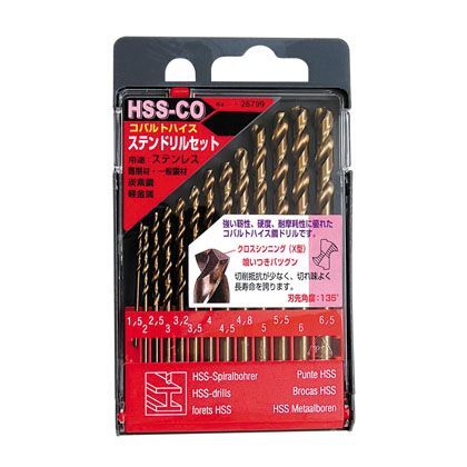 イチネンアクセス ステン用ドリル HSS-CO 26799 13本組