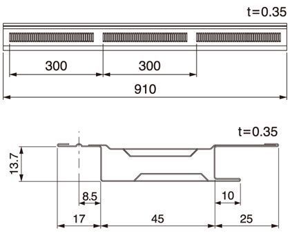 軒天換気材 本体 ホワイト FV-N12F-L09-WT 6本セット