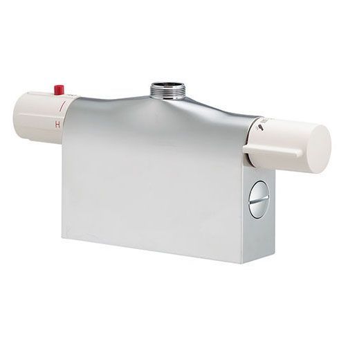 サーモスタットシャワー混合栓本体(デッキタイプ) メタル・白(ホワイト) 175-400 1点