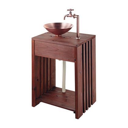 木製ガーデンシンク 茶(木目) 624-982 1点